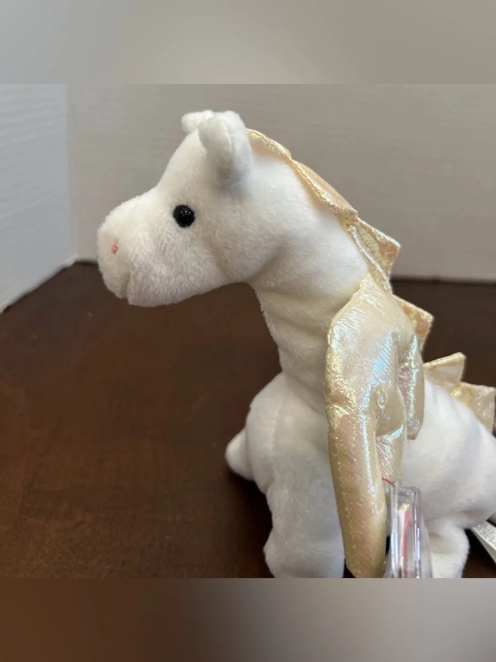 Vintage Ty Beanie Baby - Magic the White Dragon with Iridescent Wings (1995)⁠